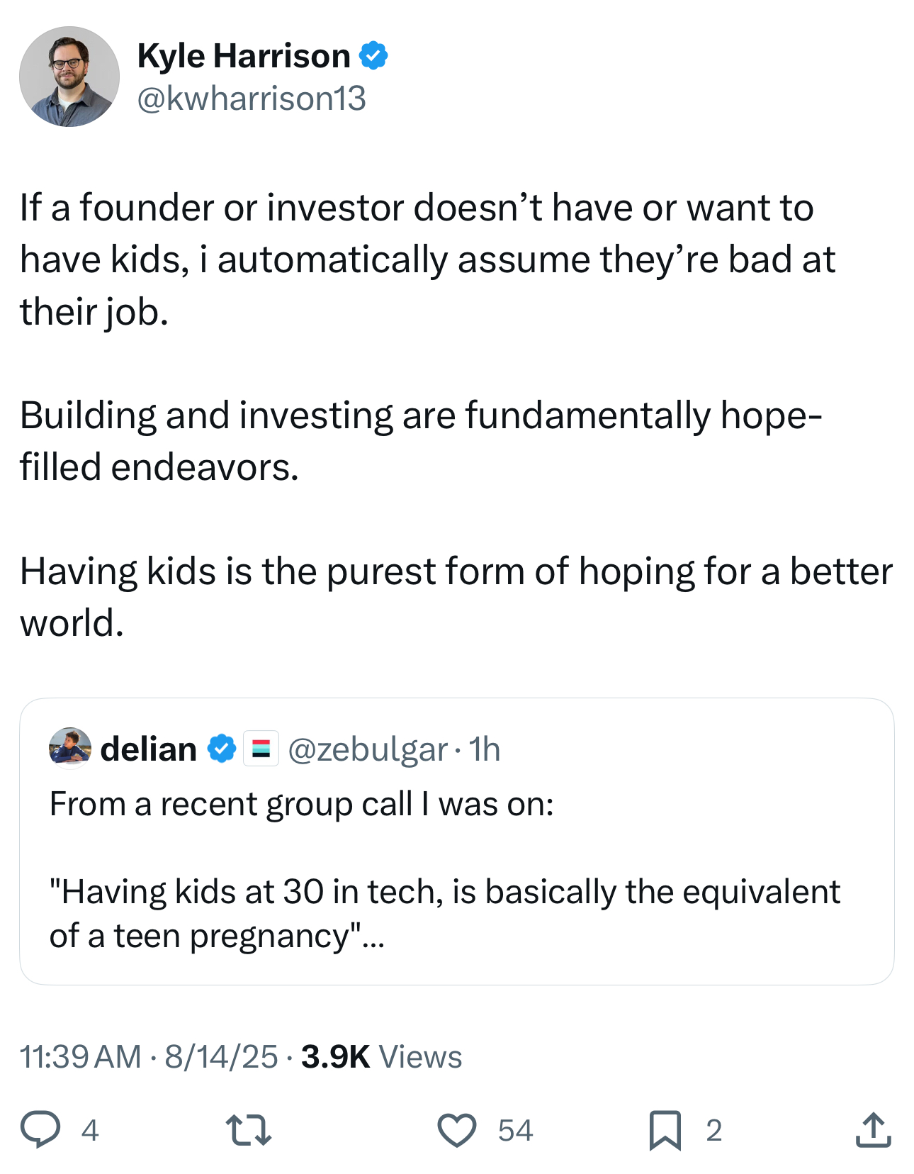 Tweet referenced in Have Kids. Or Don't. But Have Kids.