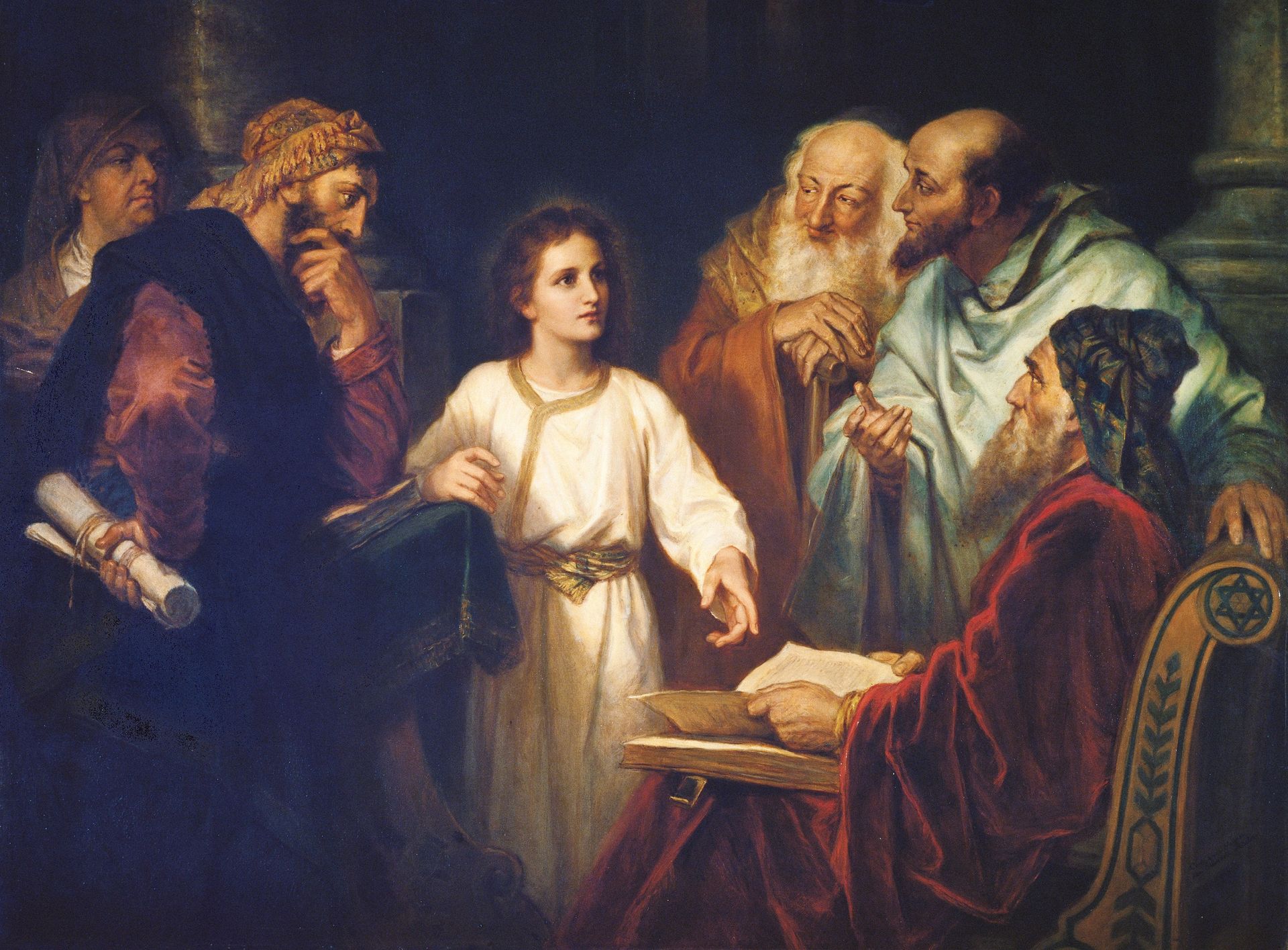 Boy Jesus in the Temple (Christ in the Temple) by Heinrich Hofman