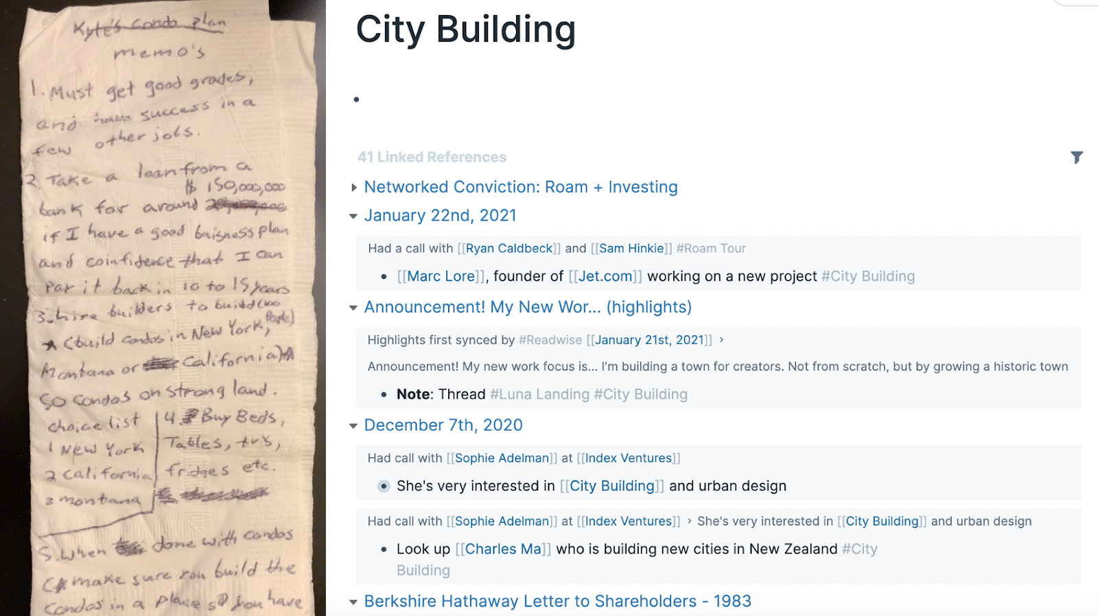 Tweet referenced in Portfolio Ideas section