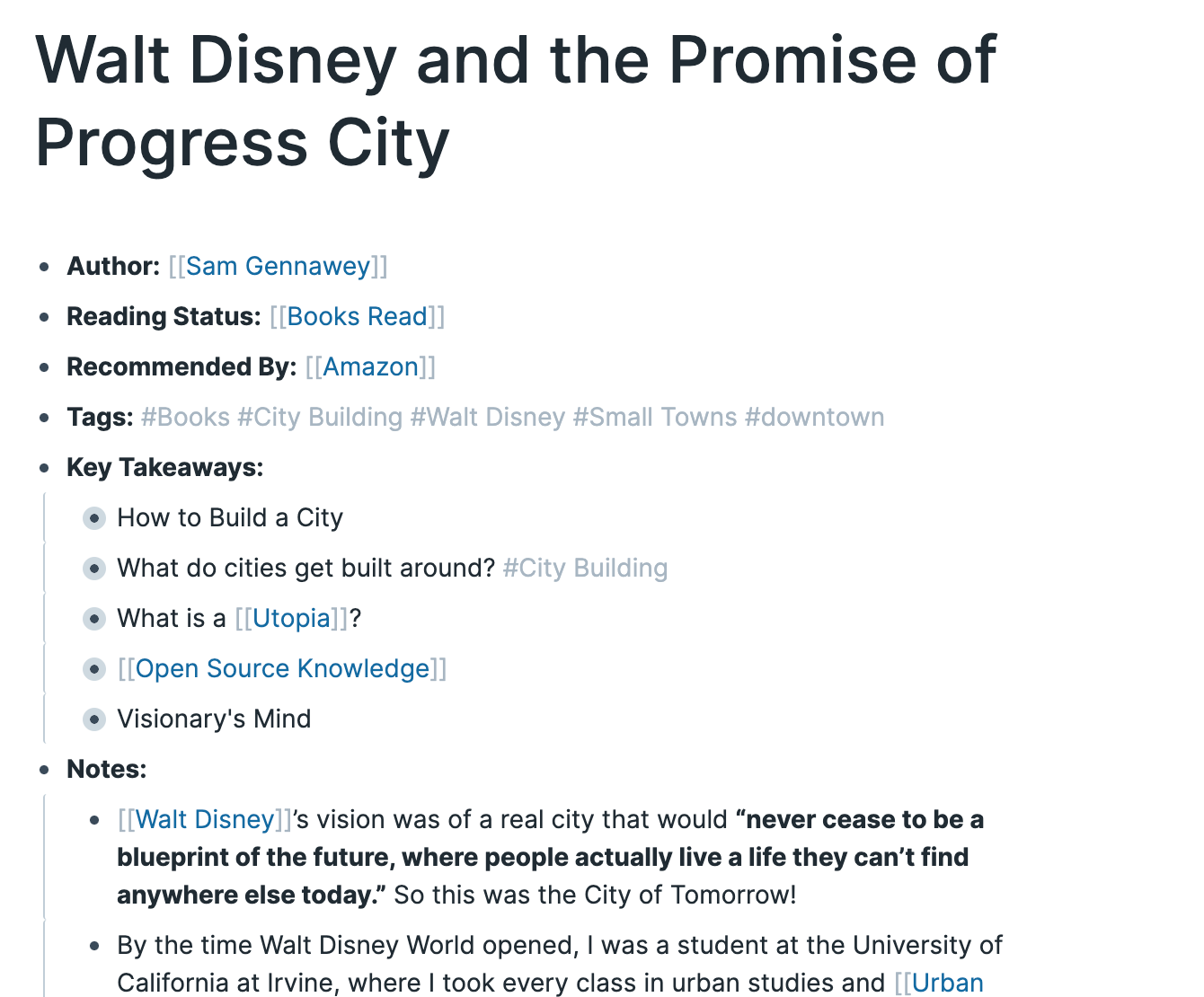 Screenshot of the power of readwise