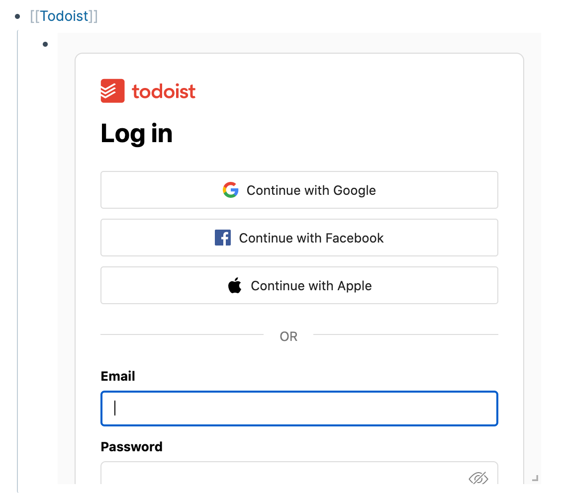 Screenshot demonstrating iframe embeds
