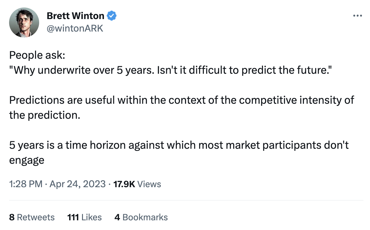 Source:Brett Winton, Chief Futurist @ ARK Invest