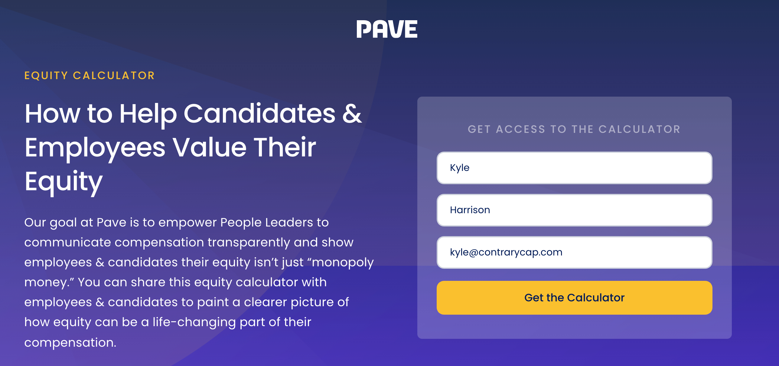 Big thanks to the folks atPavefor an awesome equity calculator